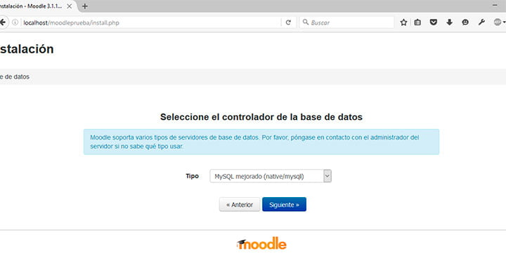seleccion de base de datos