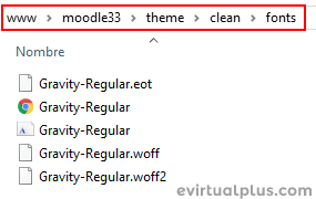 carpeta de fuentes personalizadas en moodle