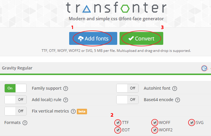 convertir fuente tipográfica para visualizar en navegador web