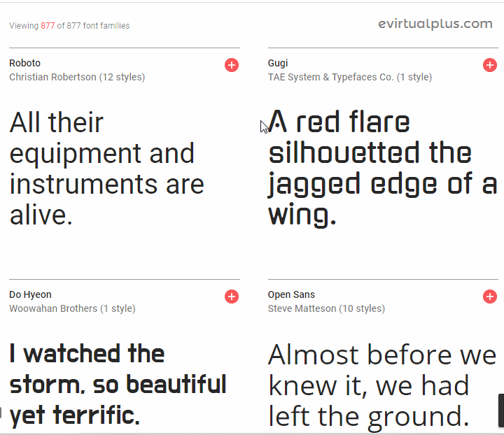escoger las fuentes tipográficas en google fonts gif animado