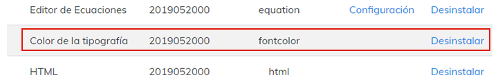 nomenclatura de color de fuente en atto