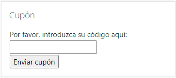bloque cupón en área personal de moodle