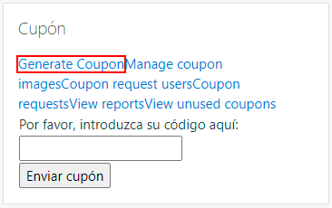 link para generar cupones en moodle
