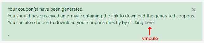 pantalla para generar el pdf de cupones