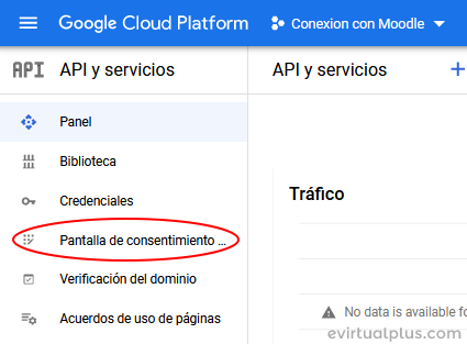 ir a pantalla de consentimiento para aouth