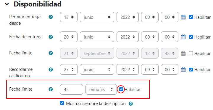 Agregar contador de tiempo en las Tareas de Moodle